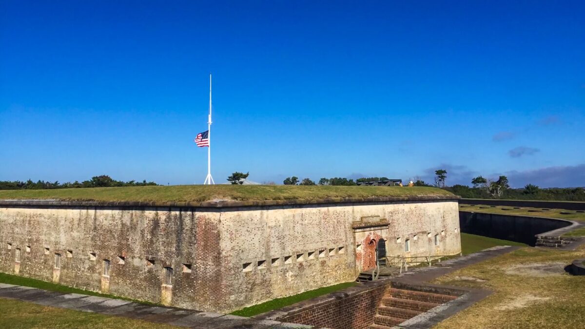 A shot overlooking Fort Macon State Park in Atlantic Beach 
