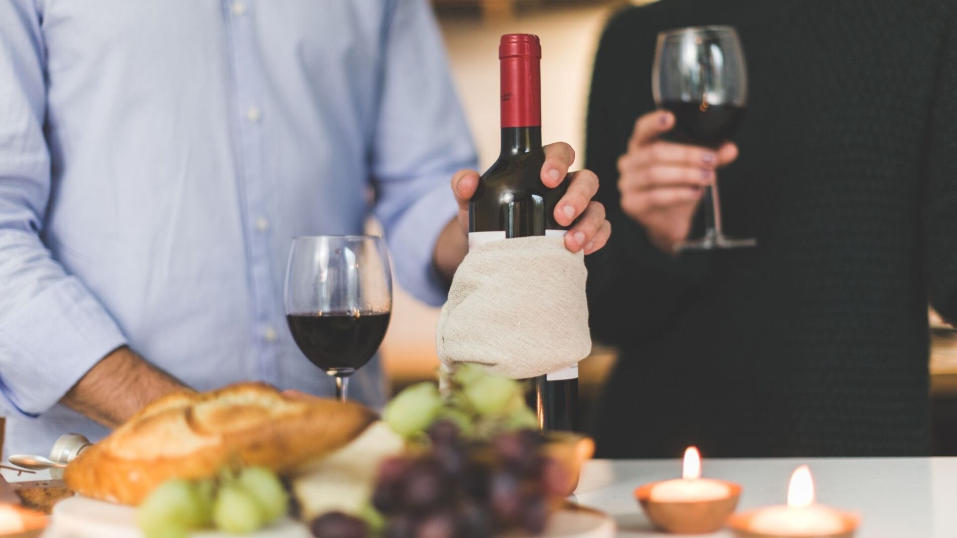 Delicious food and wine