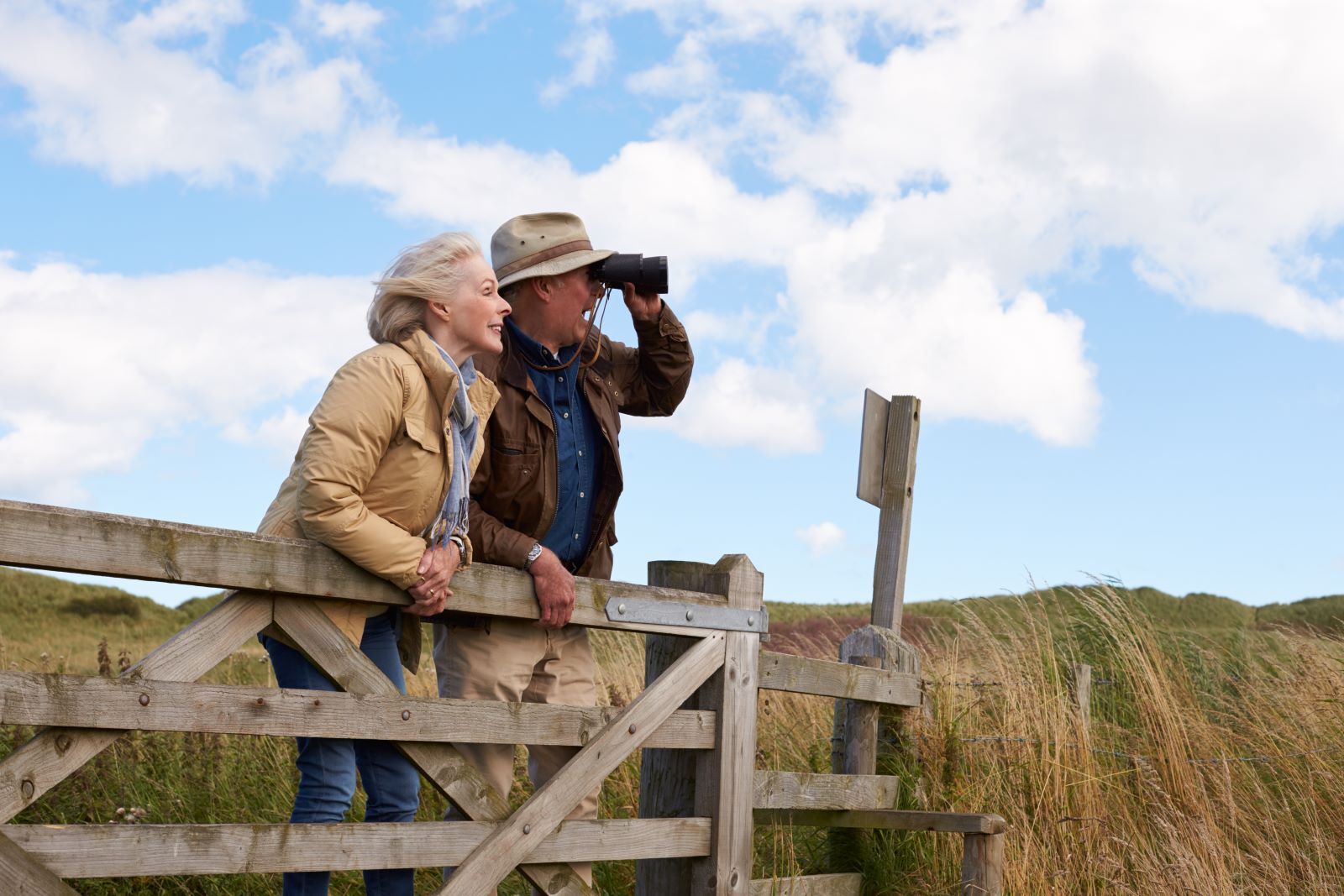 Couple bird watching in Atlantic Beach
