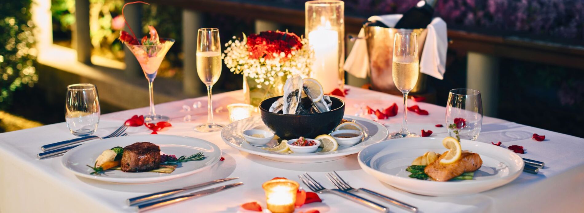 romantic dinner in Atlantic Beach NC