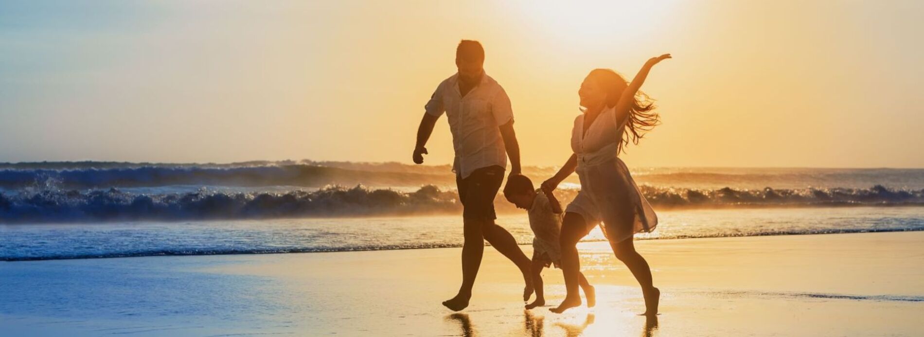 family on the beach