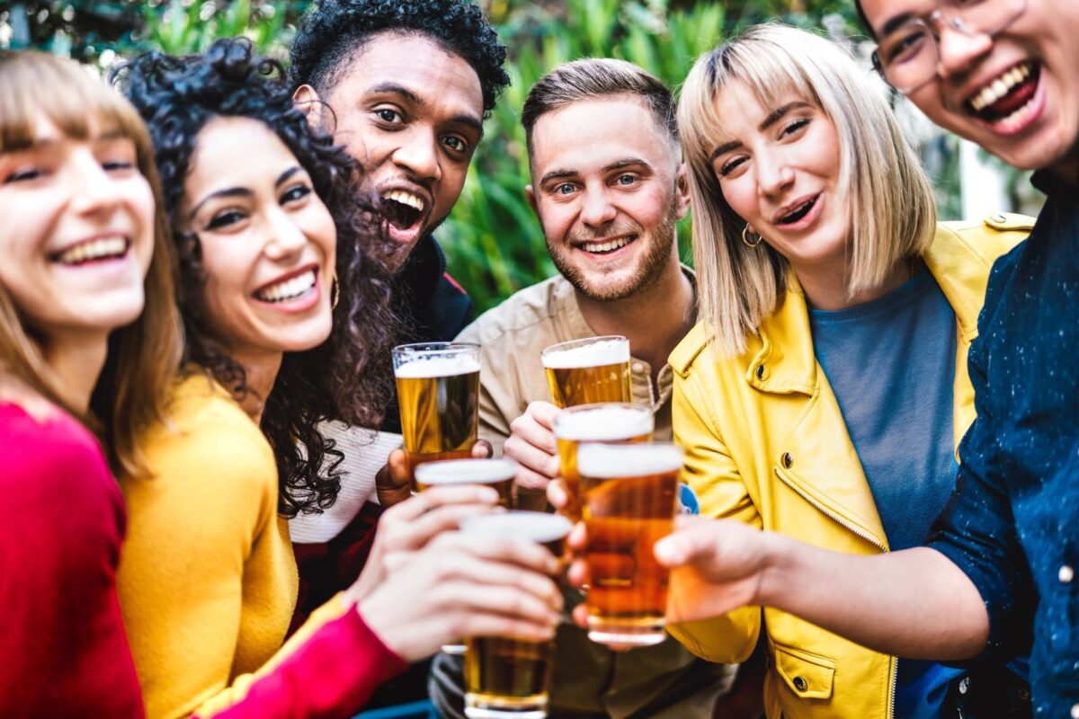 Friends at Atlantic Beach brewery