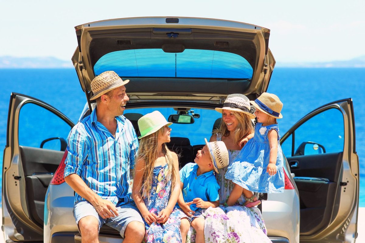 family in a car